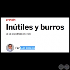 INTILES Y BURROS - Por LUIS BAREIRO - Domingo, 08 de Diciembre de 2019   